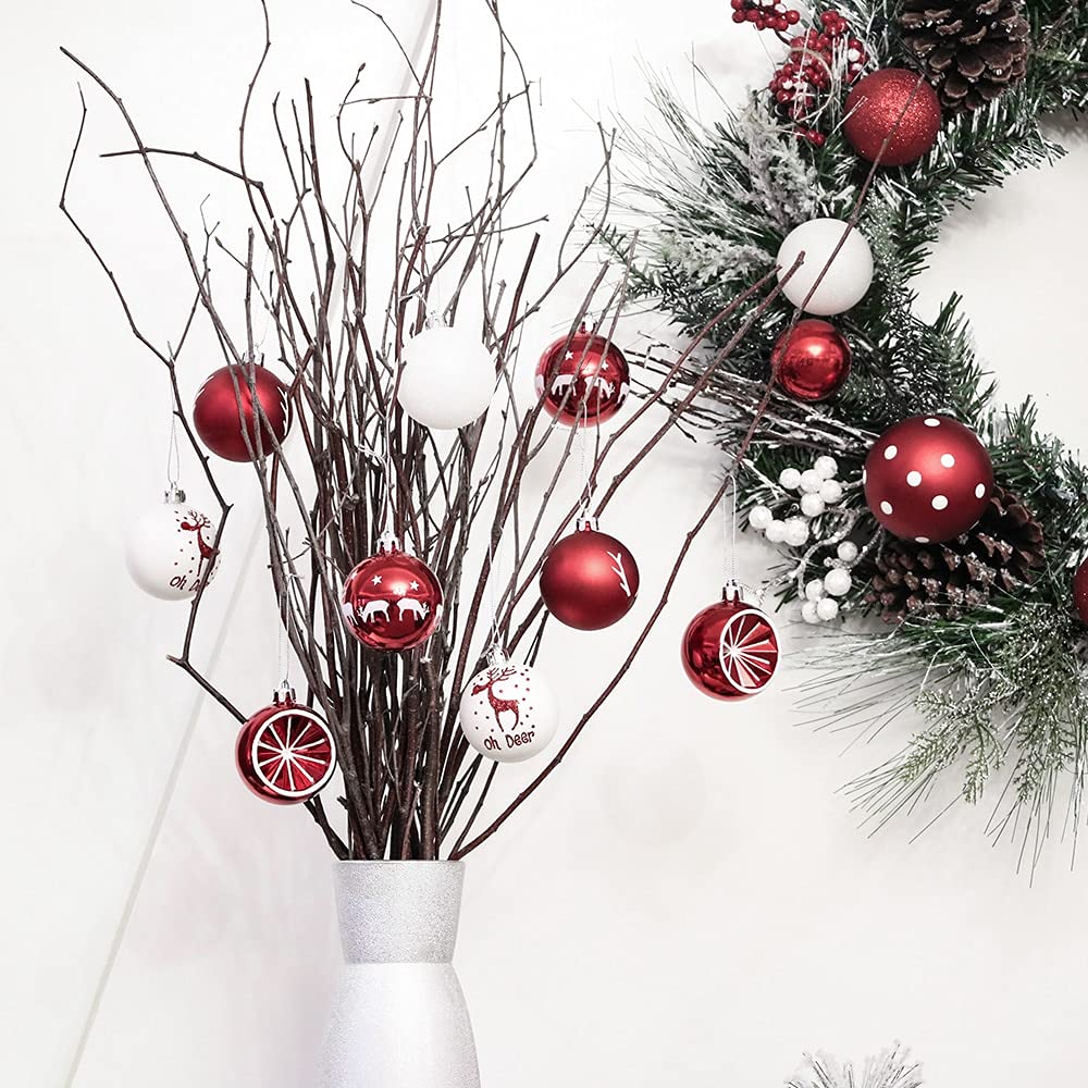 Ozdoba Choinkowa 6 cm 20 SZTUK Boże Narodzenie kulki Ozdoby Choinkowe Wiszące Wisiorki Bauble Xmas Dekoracje Dla Nowego Roku Prezent dekoracje świąteczne (Color : Style 1)