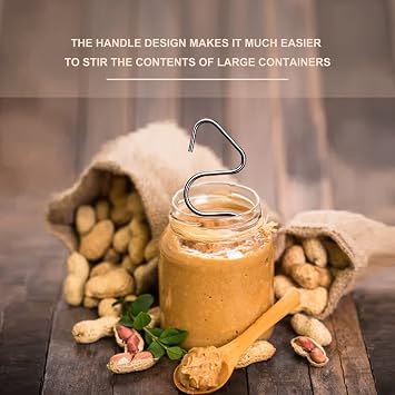 Stainless Steel Peanut Butter Stirrer for Mixing Peanut, Almond or any Nut Butter, Fits 16-35