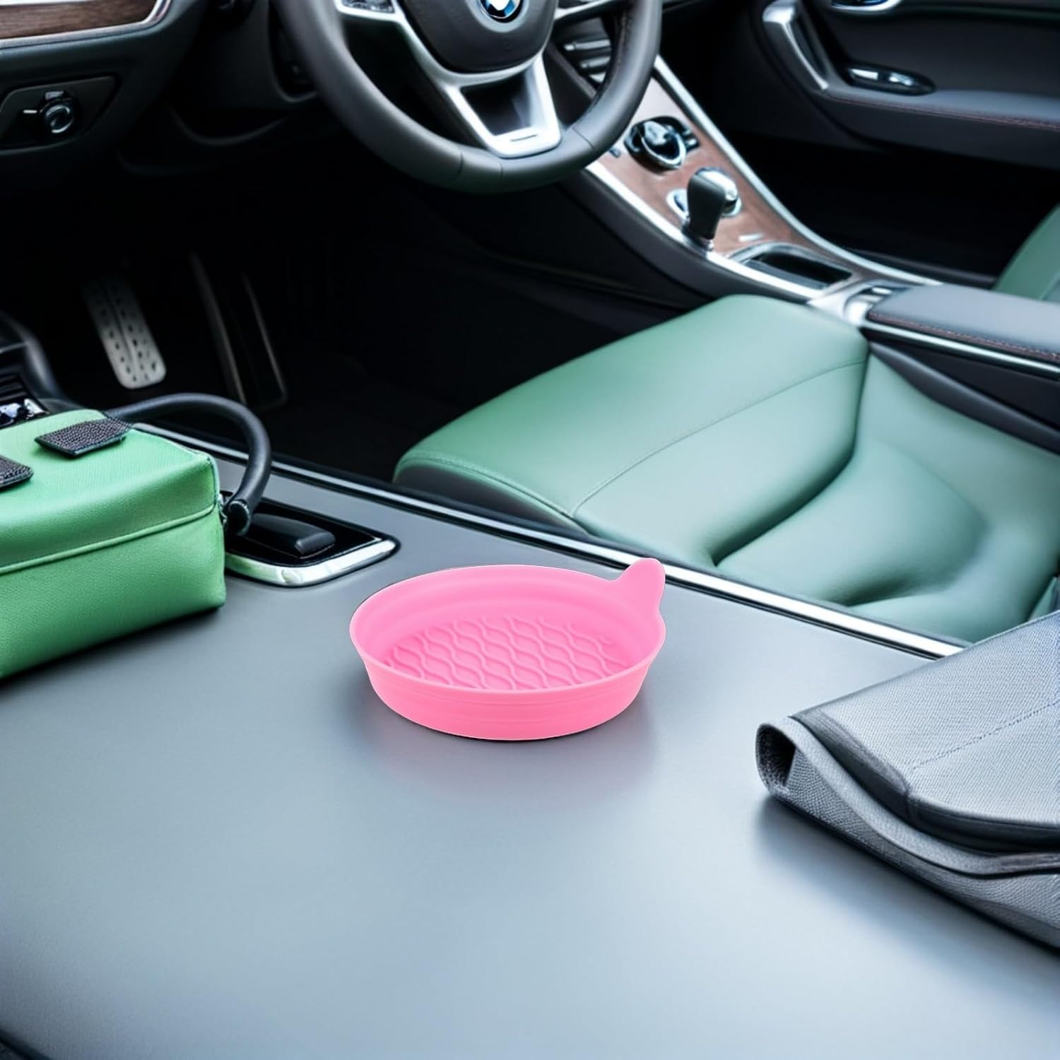 Car Cup Holder Coasters Car Interior Accessories 6pcs Silicone Pink for Women Non-Slip Waterproof Easy Installation image 5