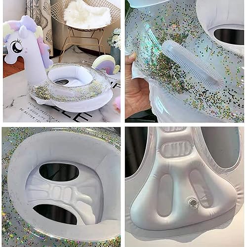 Miniatura 3 de Umbresen Flotador de natación para bebé, anillo de natación inflable lindo flotadores con asiento y asa, flotadores de piscina, juguetes divertidos