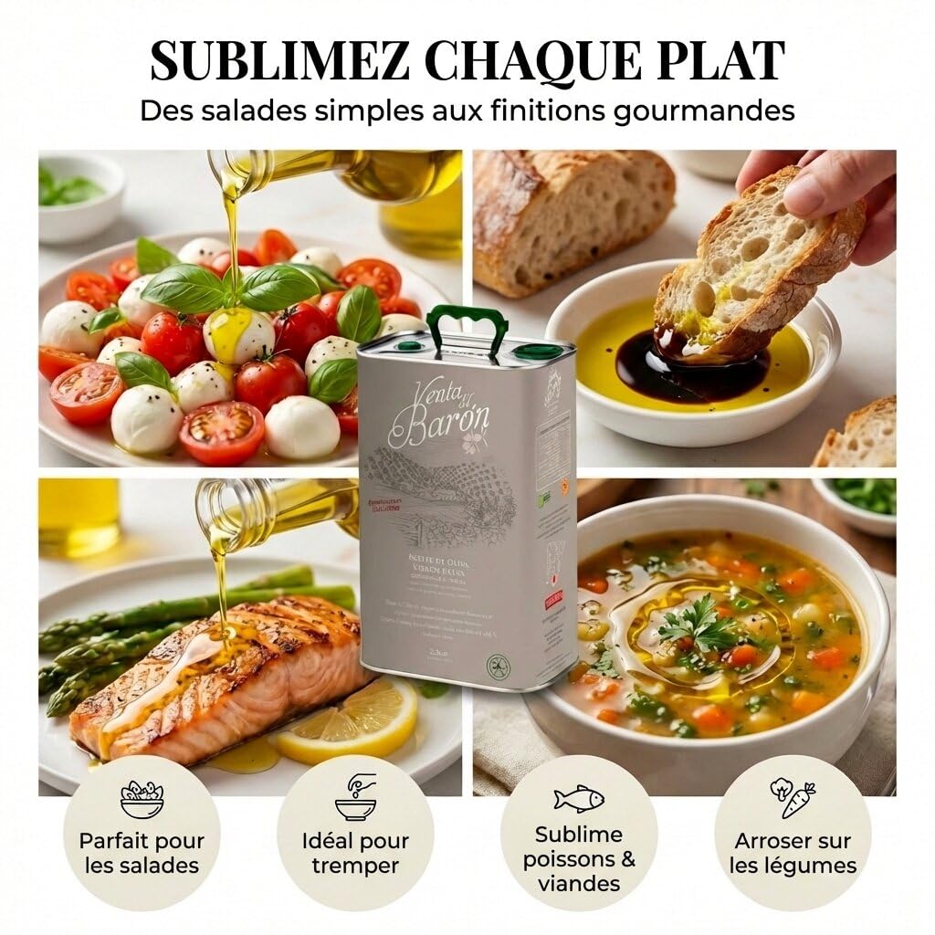 Venta del Baron 2,5 litres- huile d'olive extra vierge Hojiblanca et Picual - Appellation d'Origine Priego de Cordoba