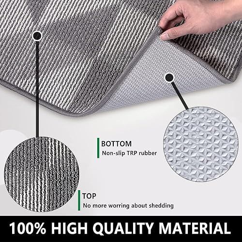 Miniatura 34 de REFETONE Alfombra de pasillo, 2 x 8 pies de largo, tapetes para interiores para pasillos, alfombra de entrada de goma antideslizante, alfombra