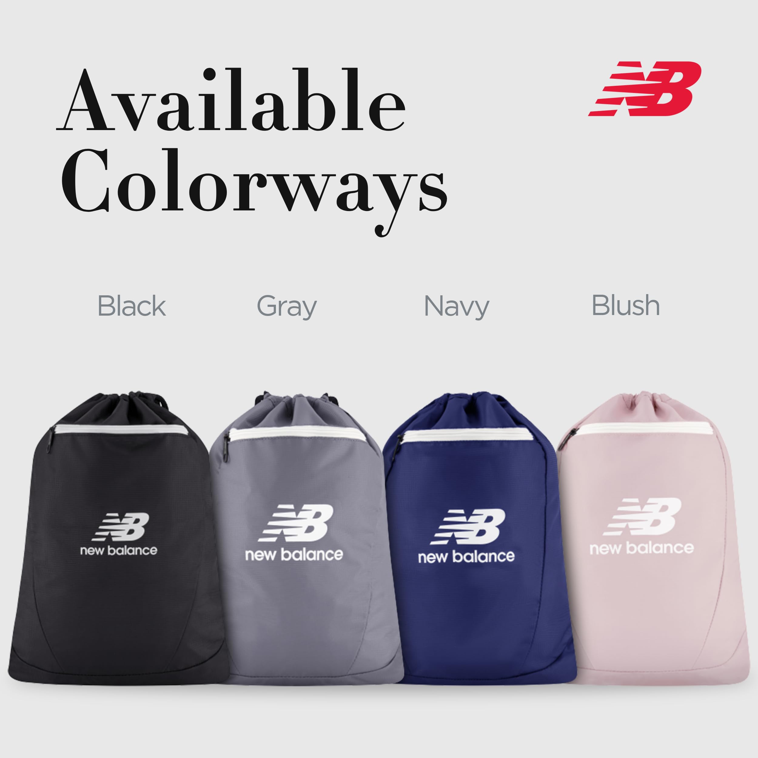 New Balance Drawstring Backpack Small Gym Travel Bag With Front