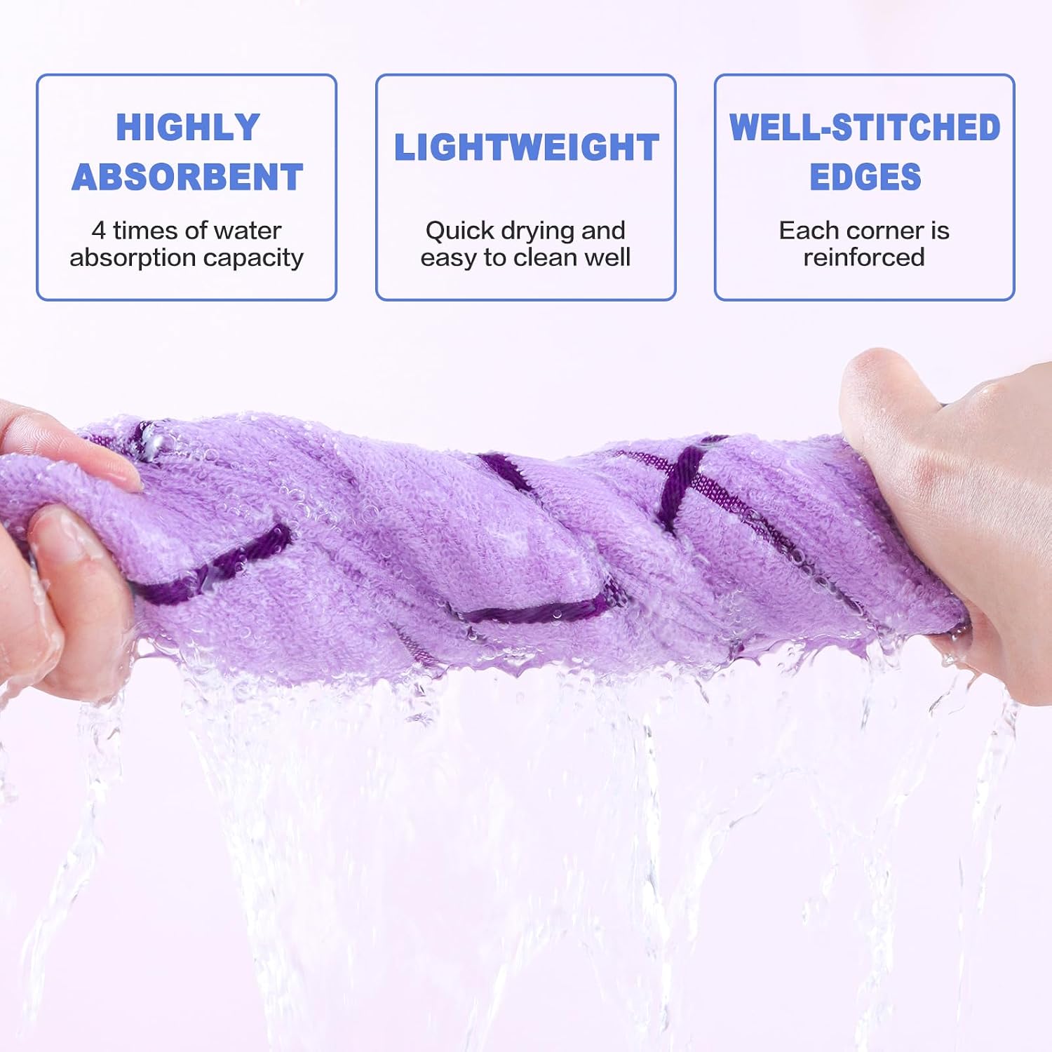5 Pack Premium Cotton Hand Towels - Ultra Soft & Absorbent 13x29 Inch Bath & Face Towels - Elegant Line Design for Bathroom, Kitchen, Gym, Spa - Perfect Guest Towels for Home & Luxury Hotels