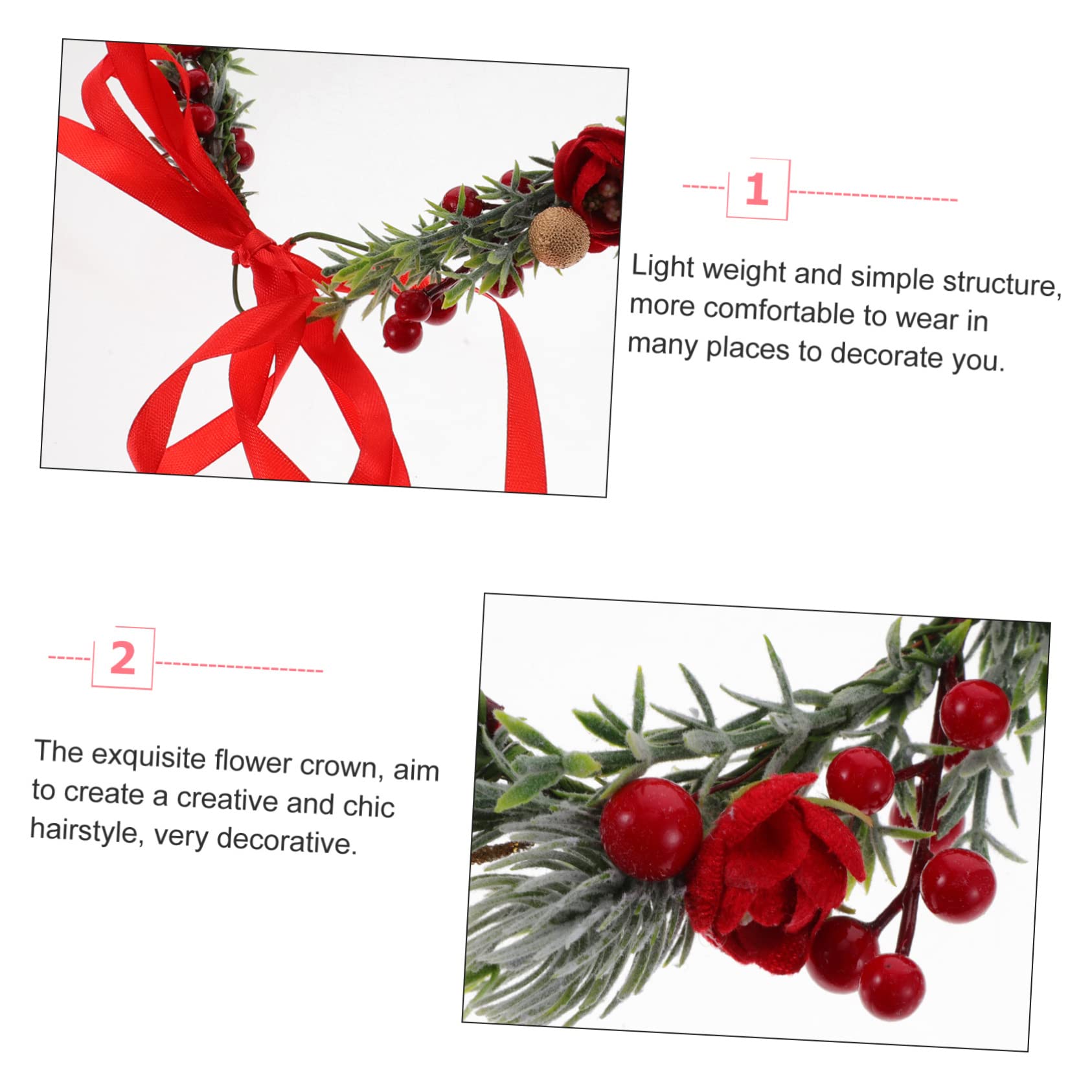 SHERCHPRY 5pezzi di Fiori Finta con Foglie per Donne Cerchietto Elegante per Matrimonio e Feste Accessorio Creativo per Sposa e Damigelle Decorazione per Eventi e Foto