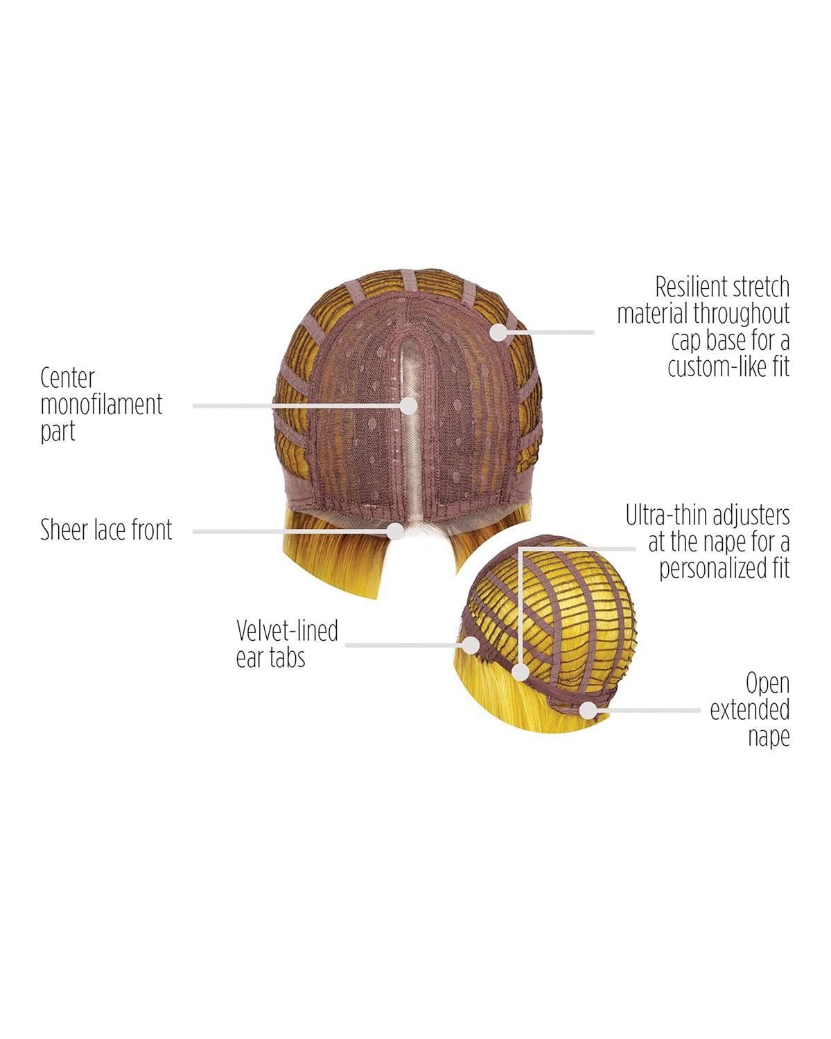 It's Always Sunny Wig - Hairdo Wigs 15" Electric Yellow Long Layered Tru2Life Heat Friendly Synthetic Lace Front Monofilament Top Club Dancer Womens Bundle MaxWigs Hairloss Booklet