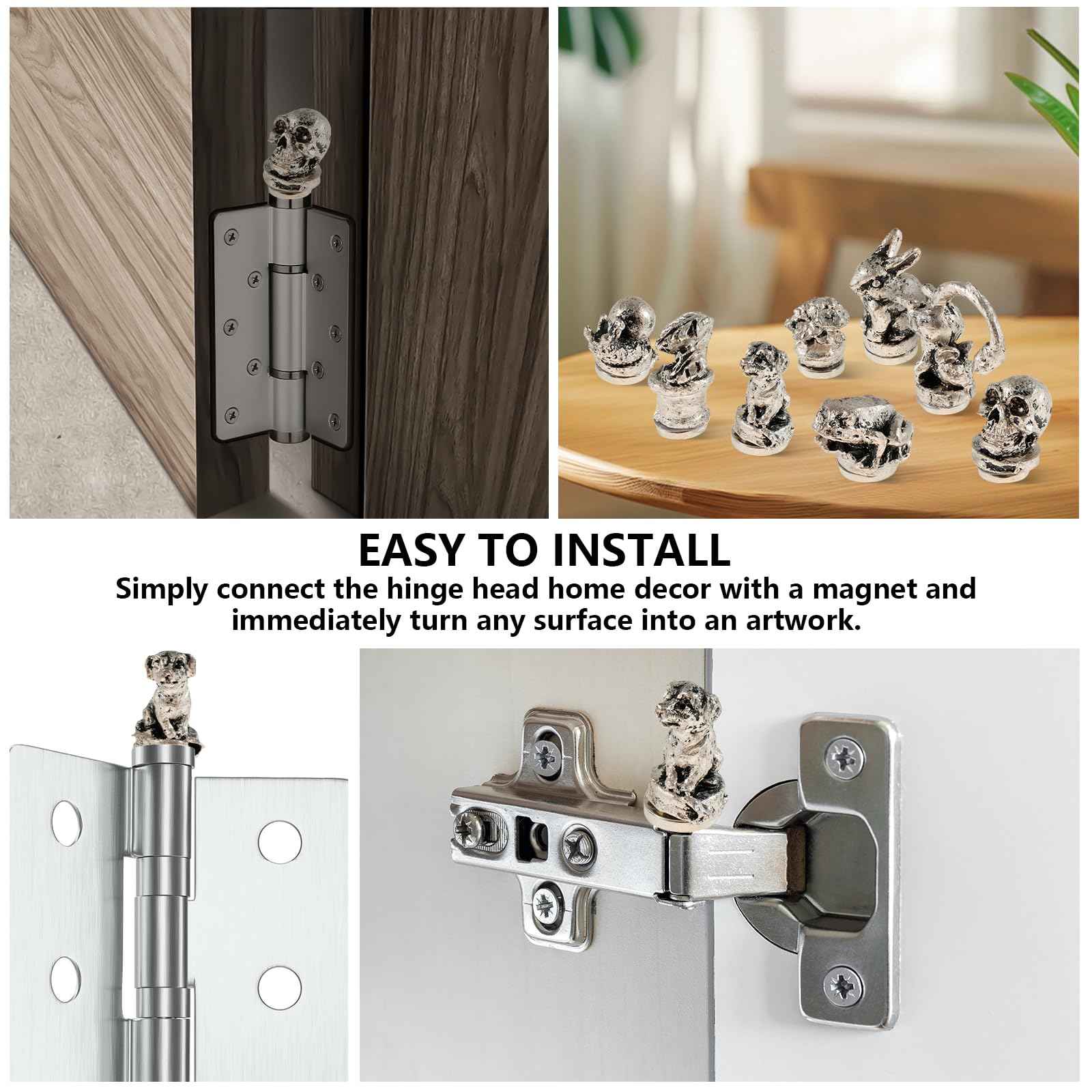 Hinge Head Home Decoration, Attractive Hinge Head Home Decoration Bronzed Home Decoration Exquisite Bronzed Home Decoration for Door (Bronze)