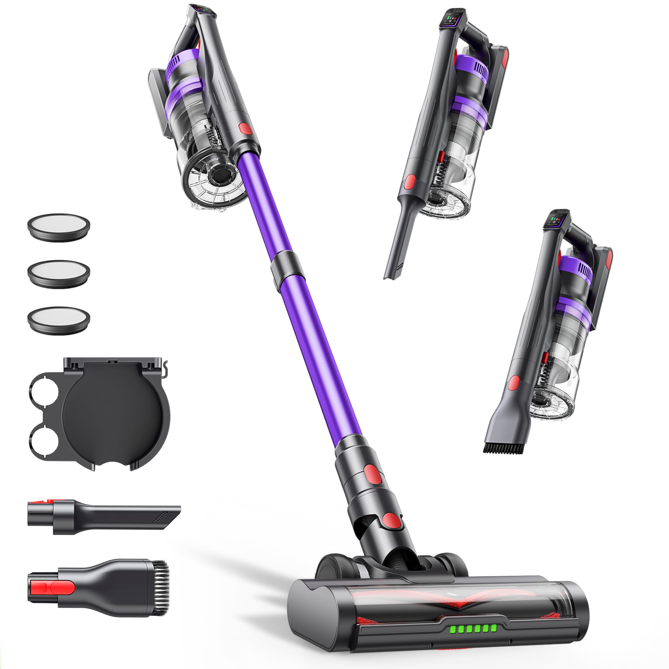 Cordless Vacuum Cleaner, 550W 45KPA 60Mins Vacuum Cleaners for Home, Anti-tangle Stick Vacuum with Rechargeable Battery, Build-in Aromatherapy, Handheld Vacuum Cleaner for Pet Hair/Carpets/Hard Floors