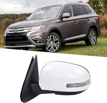 Driver Side Mirror Fit for 2013-2020 Mitsubishi Outlander Side Mirror Replacement Rear View Mirror Accessories Electric Adjustment, Electric Folding, Turn Light, Heating No Fit Outlander Sport