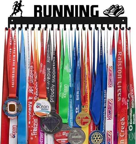 Miniatura 3 de Soporte para medallas – She Believed She Could She Did – Soporte personalizado para medallas para corredor de carreras deportivas, placa de metal