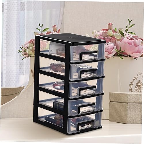 Miniatura 2 de Gadpiparty Organizador de escritorio de 5 cajones de plástico de cinco capas multifuncional, estación de almacenamiento, cubo de cosméticos, caja de