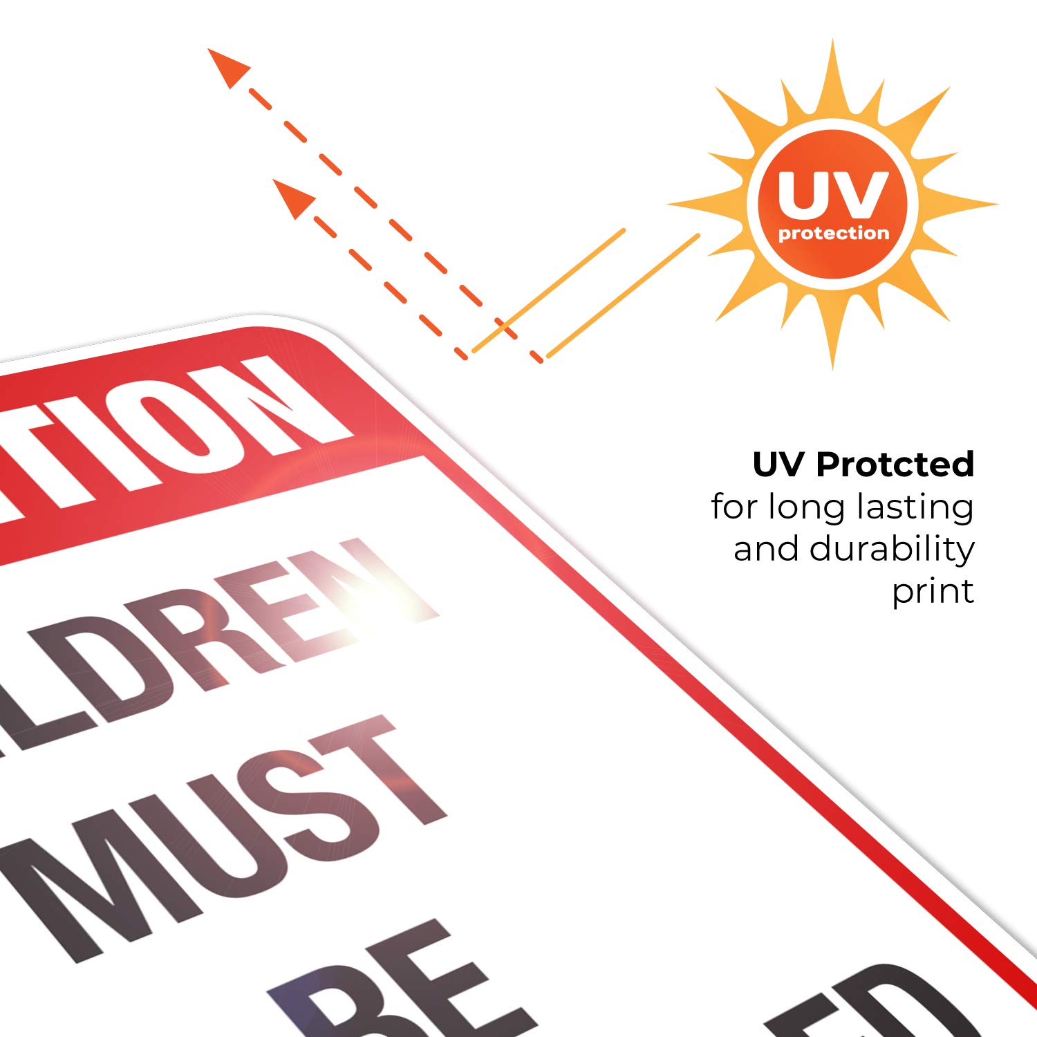 Attention Children Must Be Supervised Sign, Traffic Sign, 18x24 Inches, Rust Free .063 Aluminum, Fade Resistant, Indoor/Outdoor Use, Made in USA