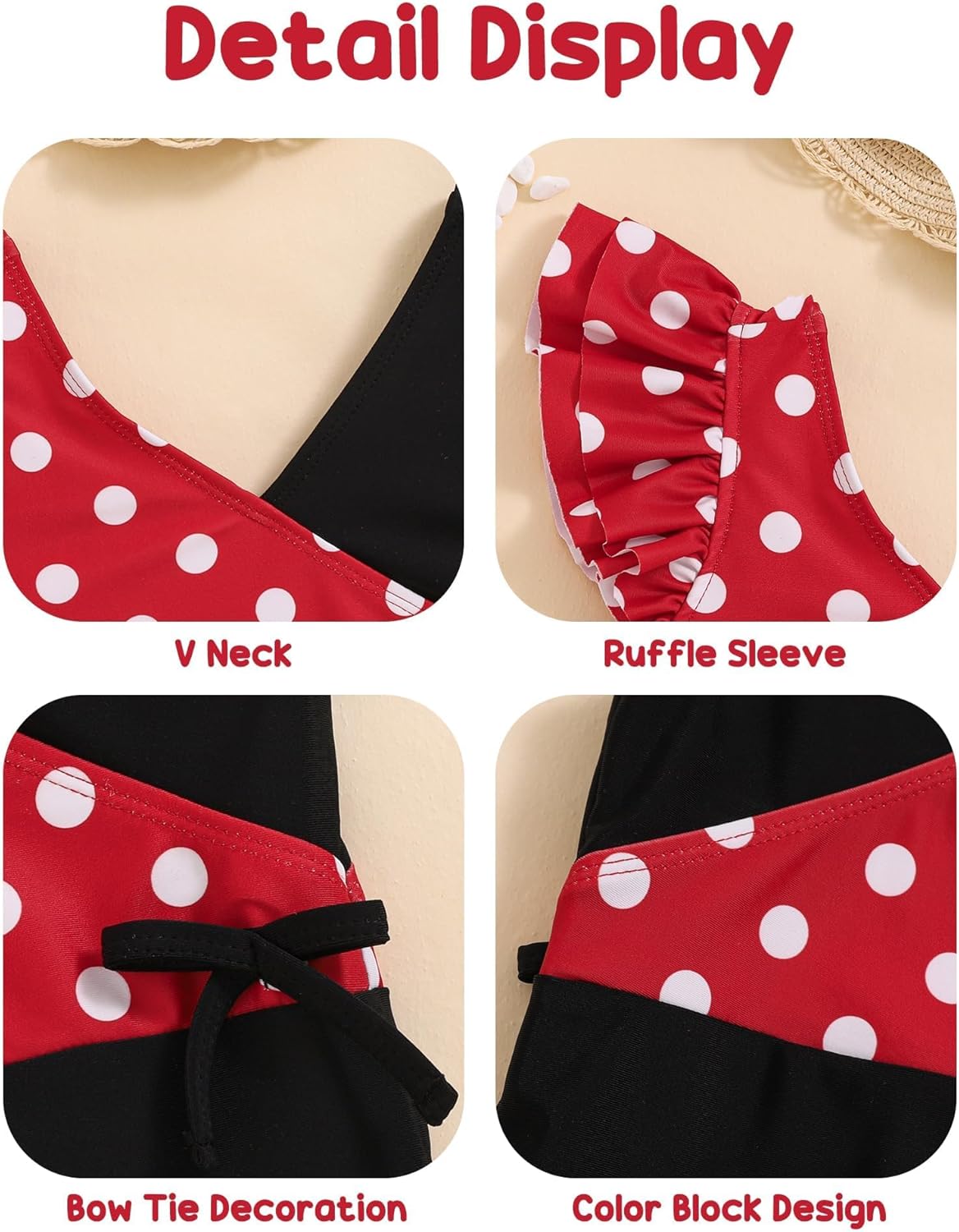 Mioglrie Toddler Baby Swimsuit Girl Bathing Suit Girl 2T 3T 4T 5T 6T Girls One Piece Swimsuits Color Block Swimwear - Image 6