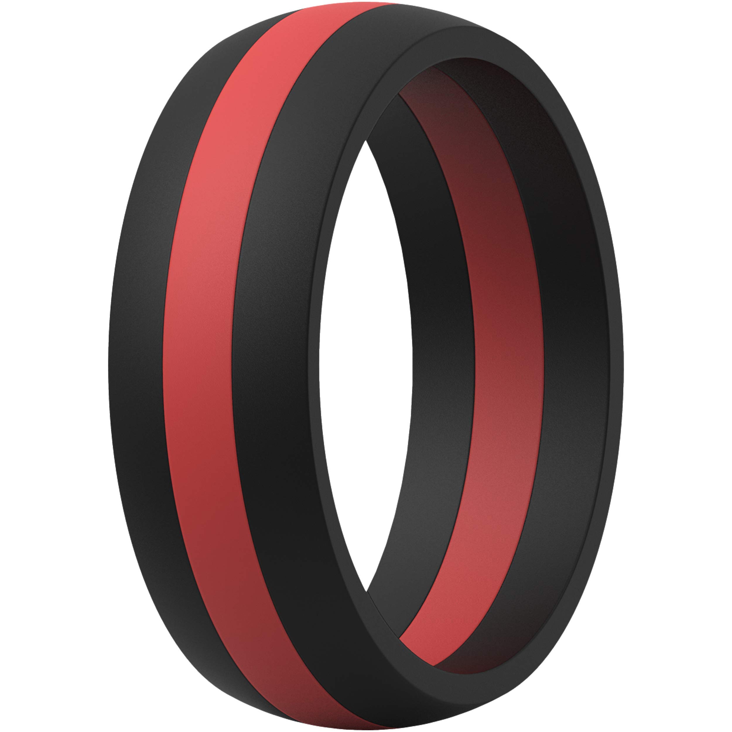 ThunderFit Silicone Wedding Rings for Men, Breathable Edition Rubber Engagement Bands Airflow Inner Grooves 8.5mm Wide 2.5mm Thick - 1/2/3/4/5/6/7 Variety Multipack, 8.5 - 9 (18.9mm), Silicone, No — image 1