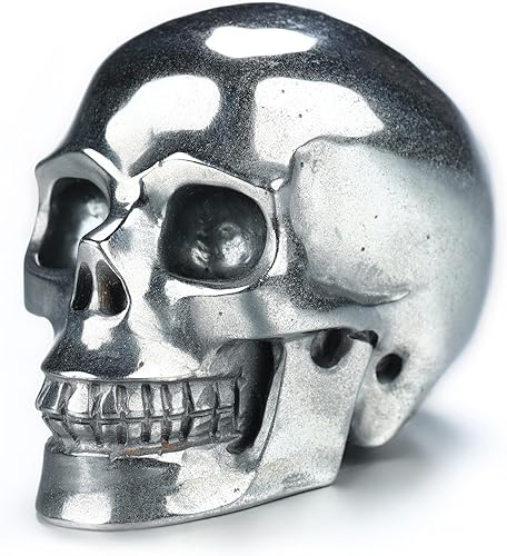 Vista 19 de Skullis 2.0 "Cráneo alienígena de cristal de obsidiana negra, escultura de arte fino de piedras preciosas talladas a mano, estatua de piedra Cráneo