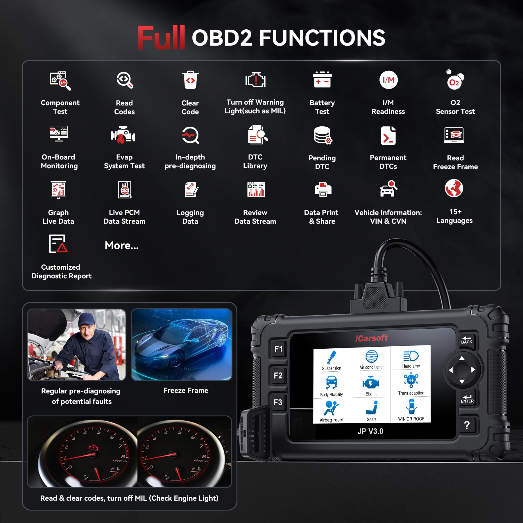 icarsoft bmii Compatible avec BMW & Mini Smart Le Diagnostic Scanner Outil SRS ABS Frein Moteur Reset EBP SAS DPF