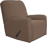 Vista 90 de Easy-Going - Funda elástica para sofá reclinable, 4 piezas, protector de muebles, sofá suave con parte inferior elástica, tela jacquard con Negro