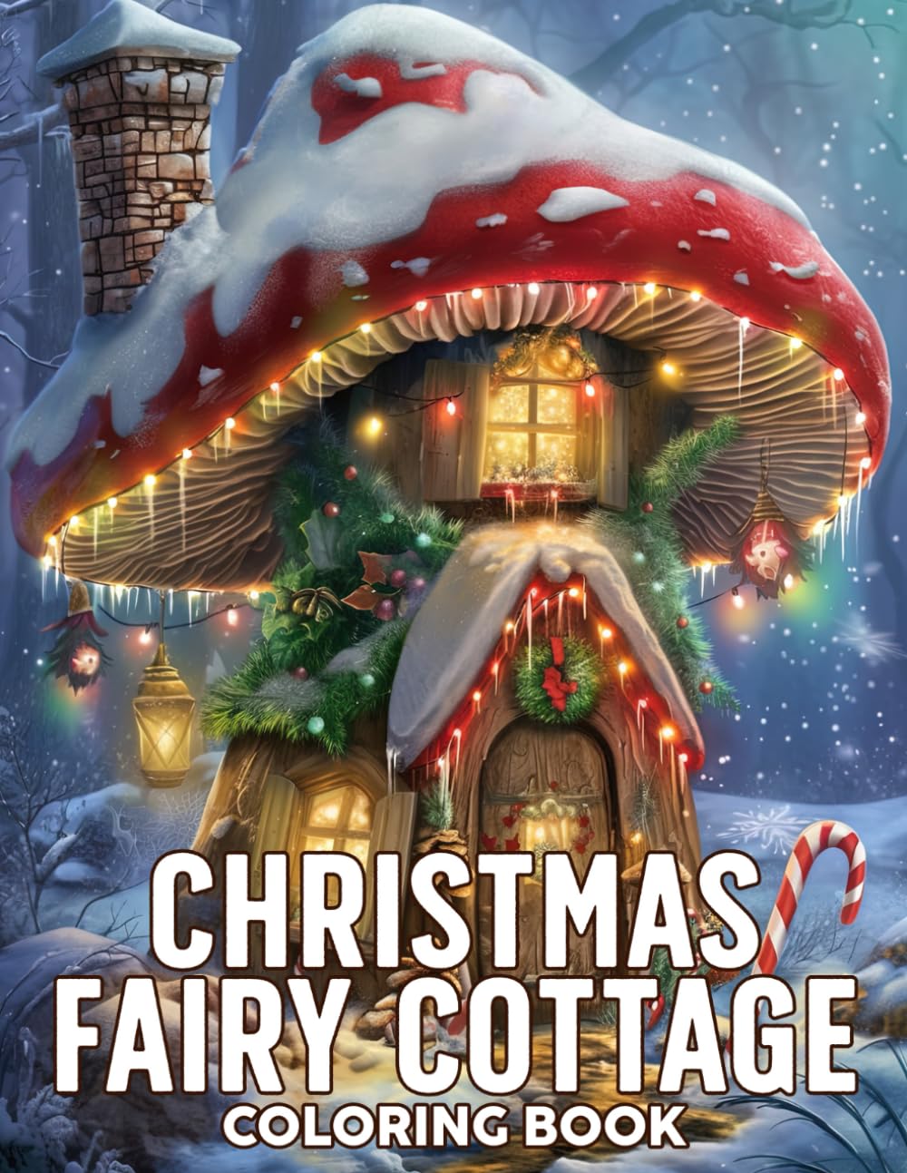 Christmas Fairy Cottage Coloring Book: Festive Fairytale Coloring Pages with Winter House and Whimsical Winterland Illustrations For Kids, Teens & Adults Stress Relief & Relaxation