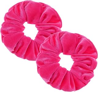 2 Pcs Hotpink Large Size Scrunchies for Women Hair Elastic Bands
