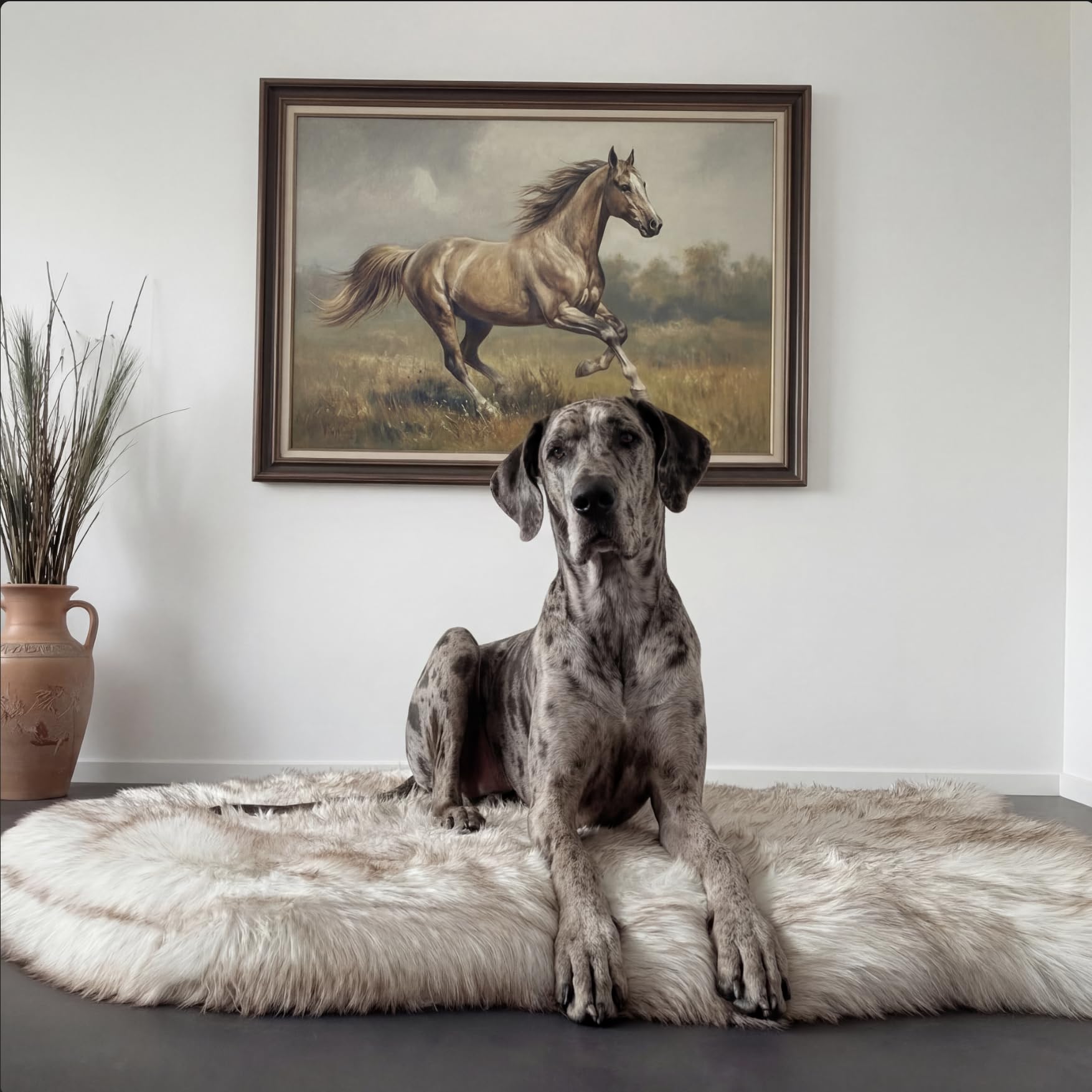 Cama ortopédica de lujo de piel sintética para perros, cama de espuma viscoelástica para mascotas pequeñas, medianas, grandes y XL, alfombra esponjosa con funda suave impermeable y lavable, color