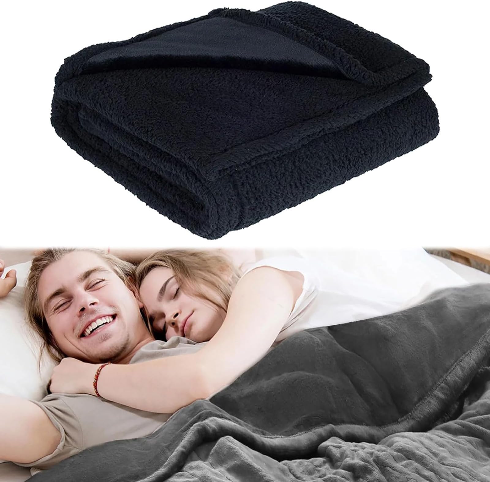HDMOZUYT Love Blanket Waterproof, Waterproof Blanket for Bed Sex Double Flannel Cotton, Multifunctional Waterproof Pet Blanket Protects Sofa Mattress and Furniture (Black L: 145 * 165CM)