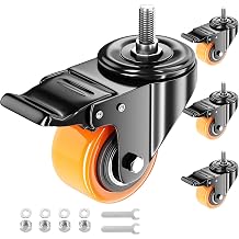 Set of 4 Stem Casters Heavy Duty Threaded Caster Wheels 2", 3/8"-16x1