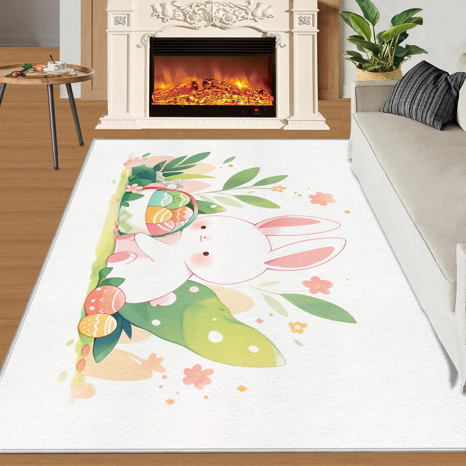 Tapis de Pâques antidérapant pour éviter les glissades tapis salon lavable