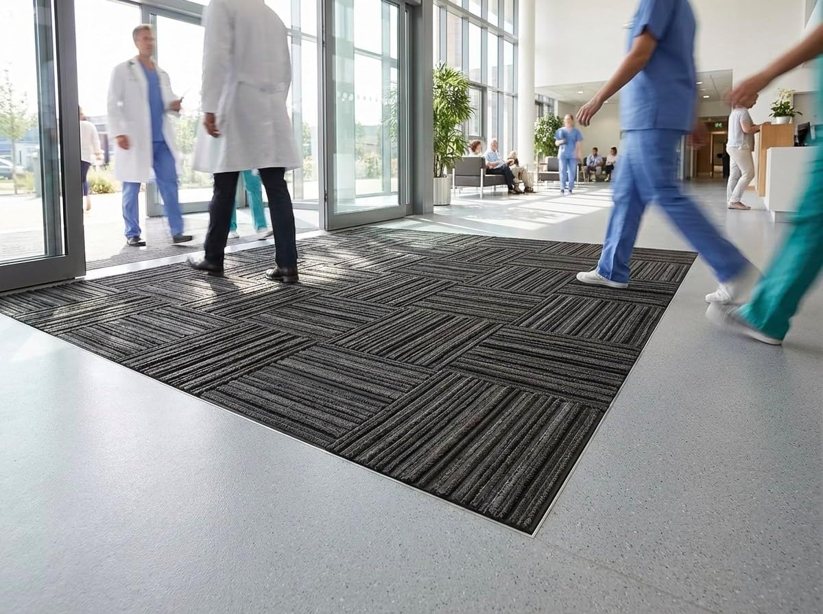 Tire Tiles 11.5" x 11.5" (Heavy Duty Entrance Rubber Flooring Tiles, 25 Pack, 25 Sq Ft.)