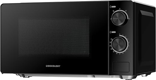 Cookology 20L Freestanding Microwave - 700W Power - 24.5cm Turntable - 5 Power Modes & Easy‑to‑Use Dial Timer - Quick Defrost Setting - Black