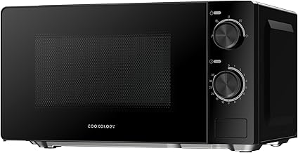 Cookology 20L Freestanding Microwave - 700W Power - 24.5cm Turntable - 5 Power Modes & Easy‑to‑Use Dial Timer - Quick Defrost Setting - Black