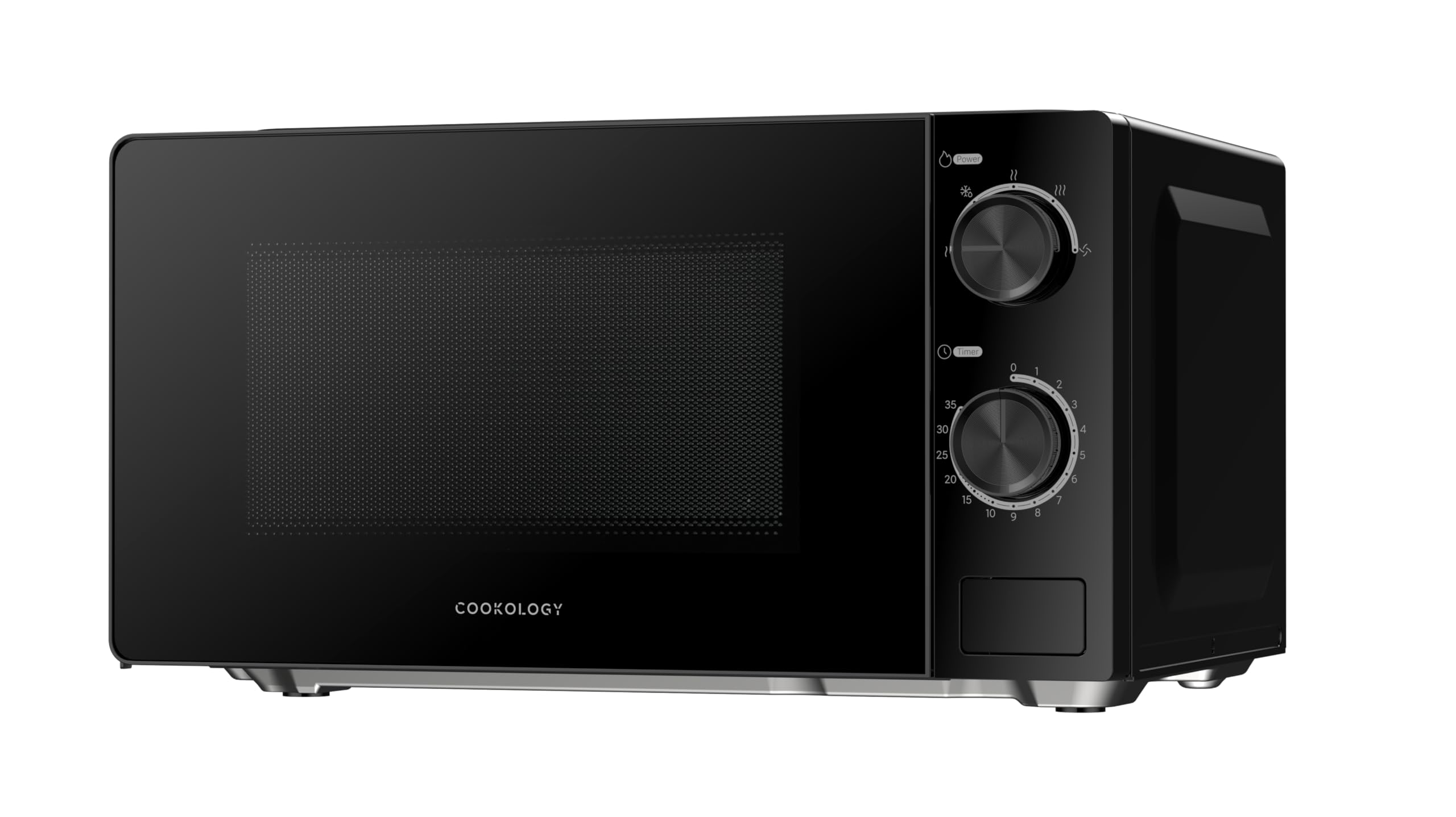 Cookology Freestanding 20L Microwave - 700W Power - 24.5cm Turntable - 5 Power Modes & Easy-to-Use Dial Timer - Quick Defrost Setting - Black