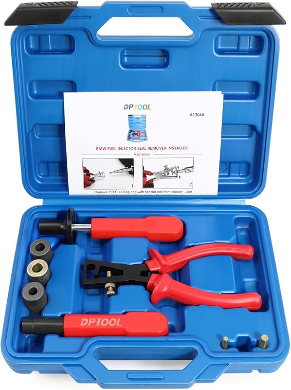 Kit de ferramentas para remoção e instalação de retentores de injetores DPTOOL BMW – Ø6 mm e Ø8 mm
