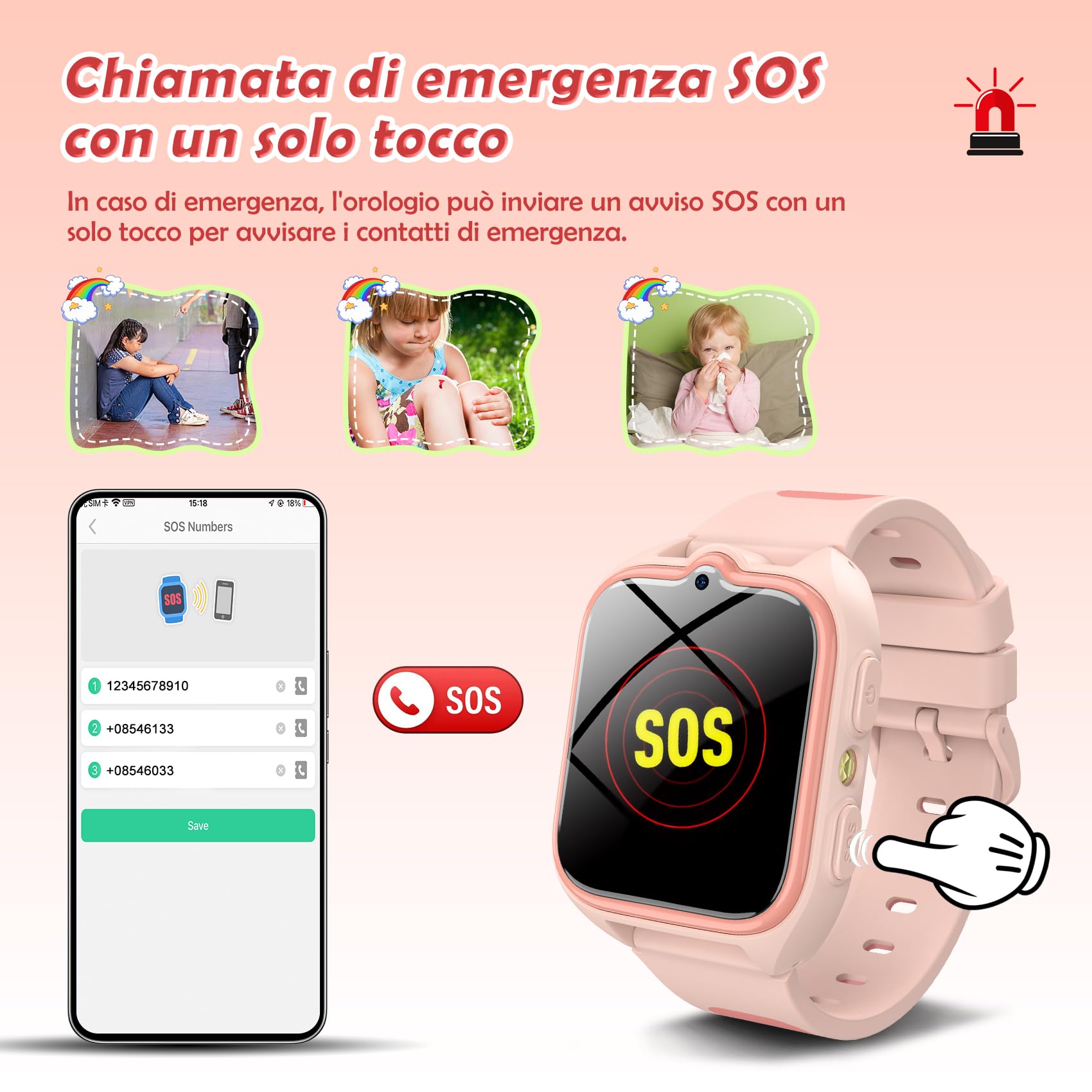 4G Smartwatch Bambini, 1.75" Orologio Smartwatch Bambini con Videochiamate, Orologio Intelligente Ragazzo con GPS, Chiamate, Chat Vocale, SOS, Fotocamera, Calcolatrice, Smart Watch Ragazzo e Ragazza