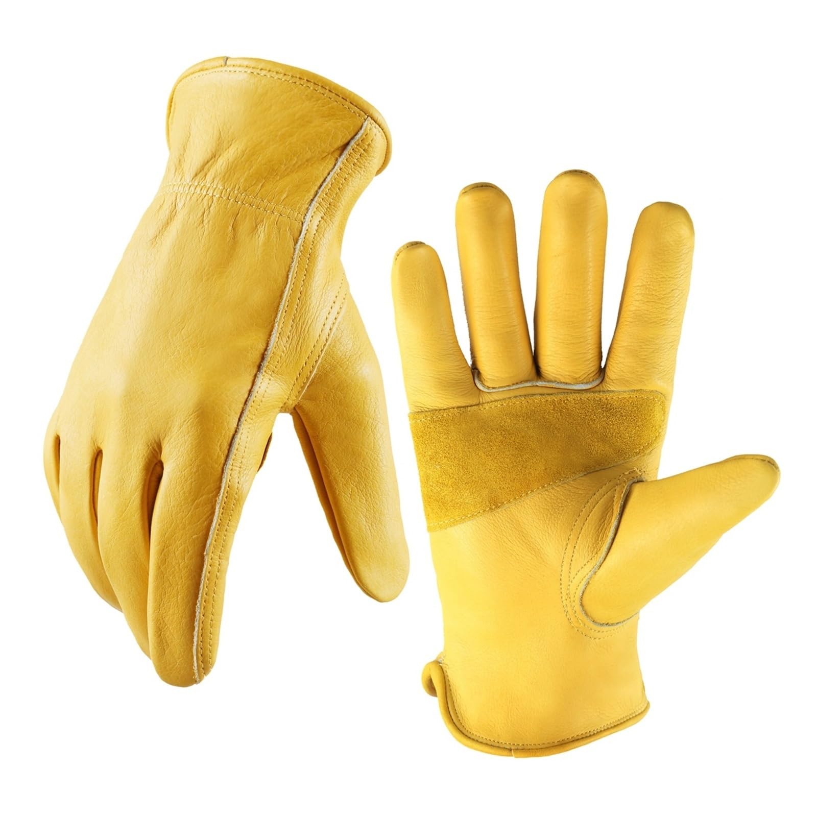 Gants de sécurité respirants en cuir pour jardinage et chantier