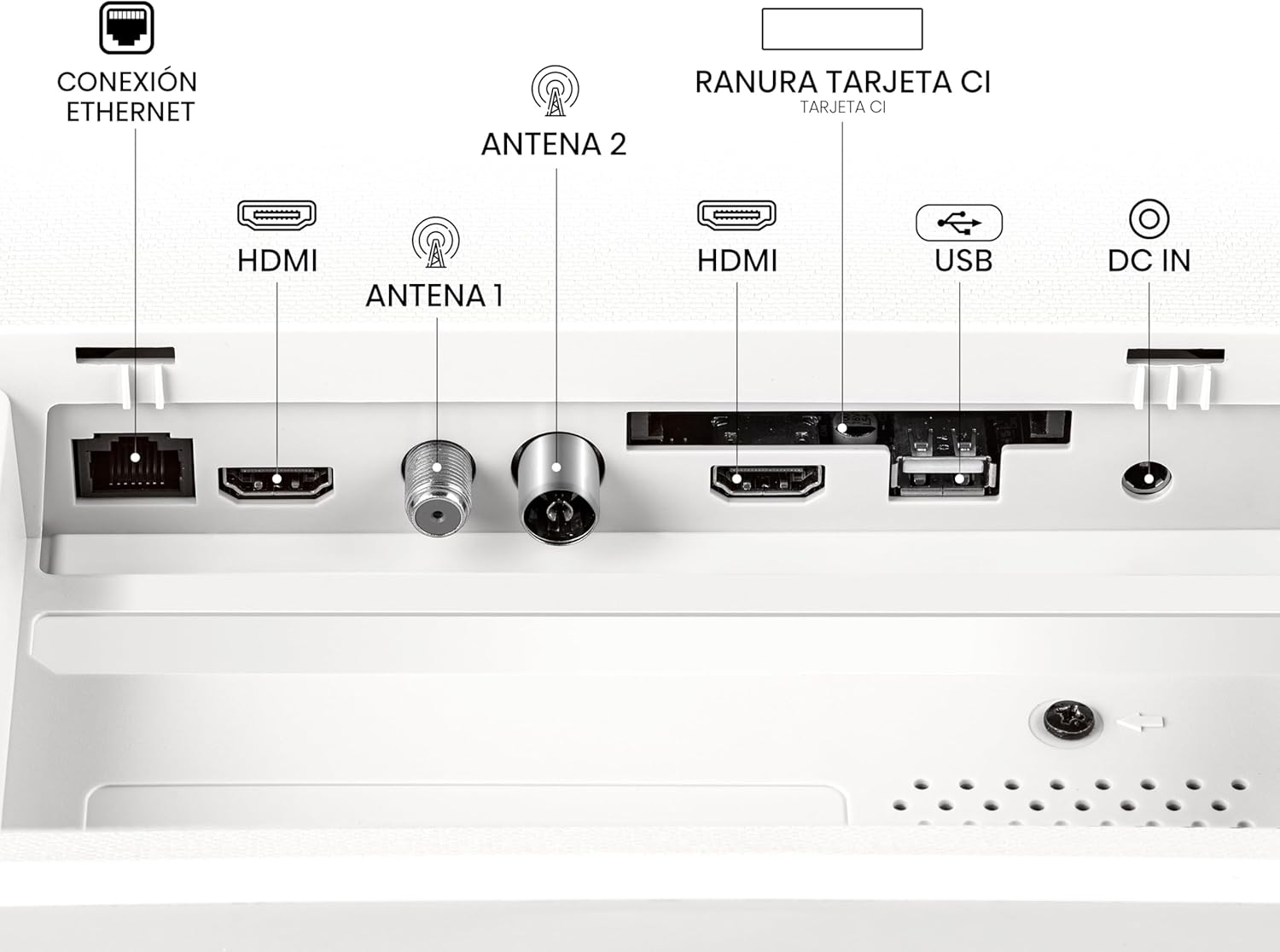 Hisense 32S5Q – QLED Deco Smart TV 32 Pulgadas, Diseño artístico, Dolby Atmos, Blanco Morandi, Peana Central con Estilo 5