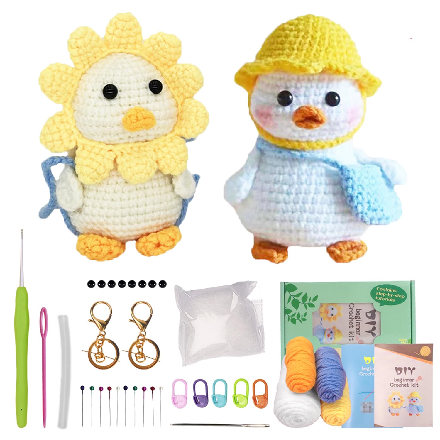 Kit De Crochet Pour, Kit D'animaux Au Crochet | Canards Au Crochet Pour Débutants En Dessin Animé Mignon | Kit D'apprentissage Du Crochet, Ensemble De Crochet Easy Women, Outils Et Accessoires De
