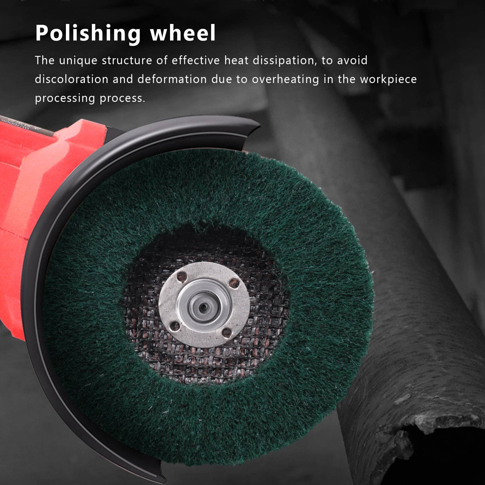 5 Ruote A Batuffolo In Nylon Per Smerigliatrice - Dischi Di Lucidatura Per Metallo, 100x16mm, Verde