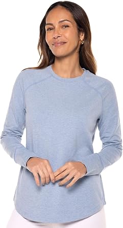 Womens LumaLeo Long Sleeve T-Shirt Light Blue Heather