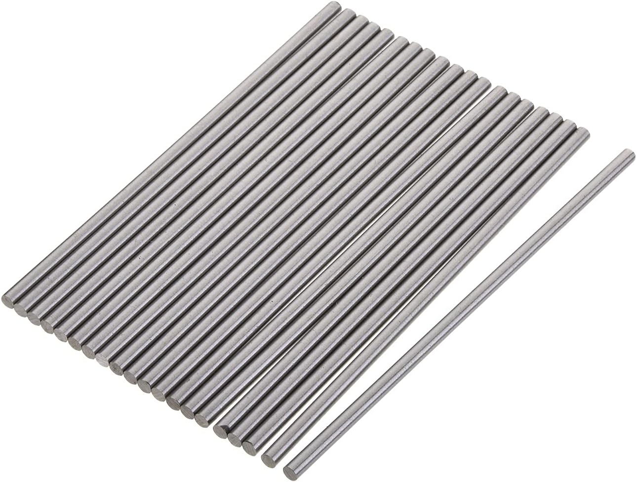 Bettomshin Round Steel Rod, 3mm HSS Lathe Bar Stock Tool 100mm Long, for Shaft Gear Drill Lathes Boring Machine Turning Miniature Axle, Cylindrical Pin DIY Craft Tool, 20Pcs