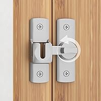 Vista 8 de 2 piezas de pestillo de puerta de granero de 180/90 grados, cerradura deslizante para puerta de granero, cerradura de pestillo de puerta corredera