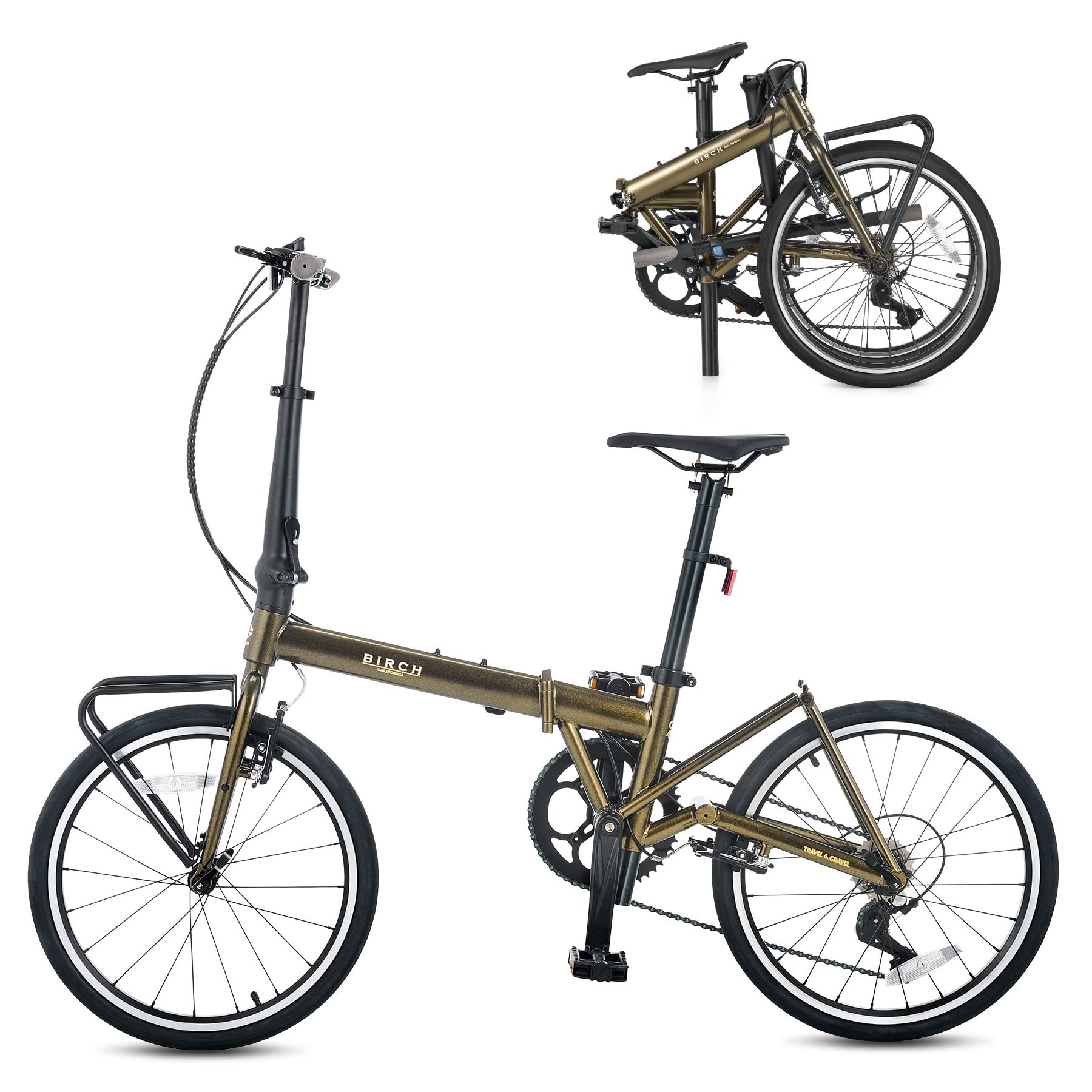 Buy BIRCH 20 Inch Folding Bike Adult, Lightweight Chromoly Steel Frame