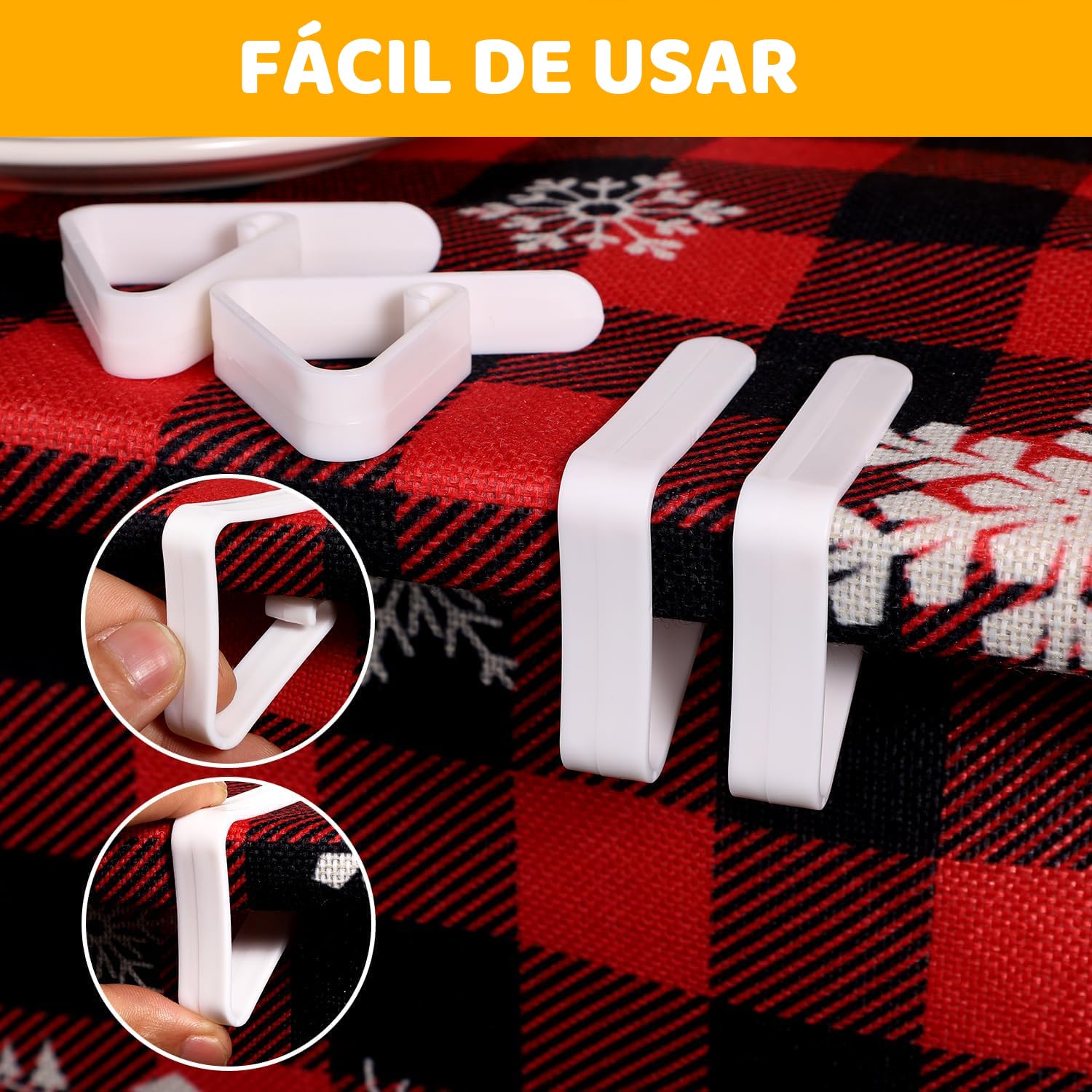 Ichigo Ichie 100 Piezas Pinzas para Sujeta Manteles de Mesa Exterior, Clips para Sujetar de Mantel de Mesa, Pinza Sujeción Mantel, Ideal para Cumpleaños, Fiestas, Picnics, Bodas y Buffets, Blanco