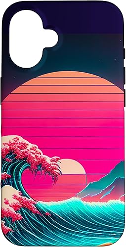 Miniatura 31 de Funda retro para iPhone 12 Mini vaporwave Synthwave Ocean Japanese 80s estilo vintage retro