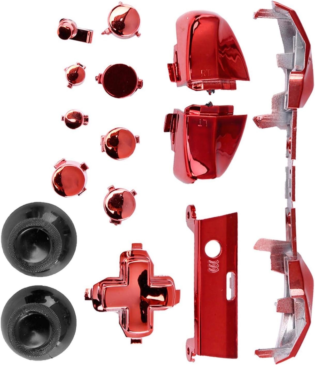Gamepad Controller Buttons Good Tenacity Electroplating Process Feel Comfortable Button Mod Kits for Gamepad Xbox One Slim(red)
