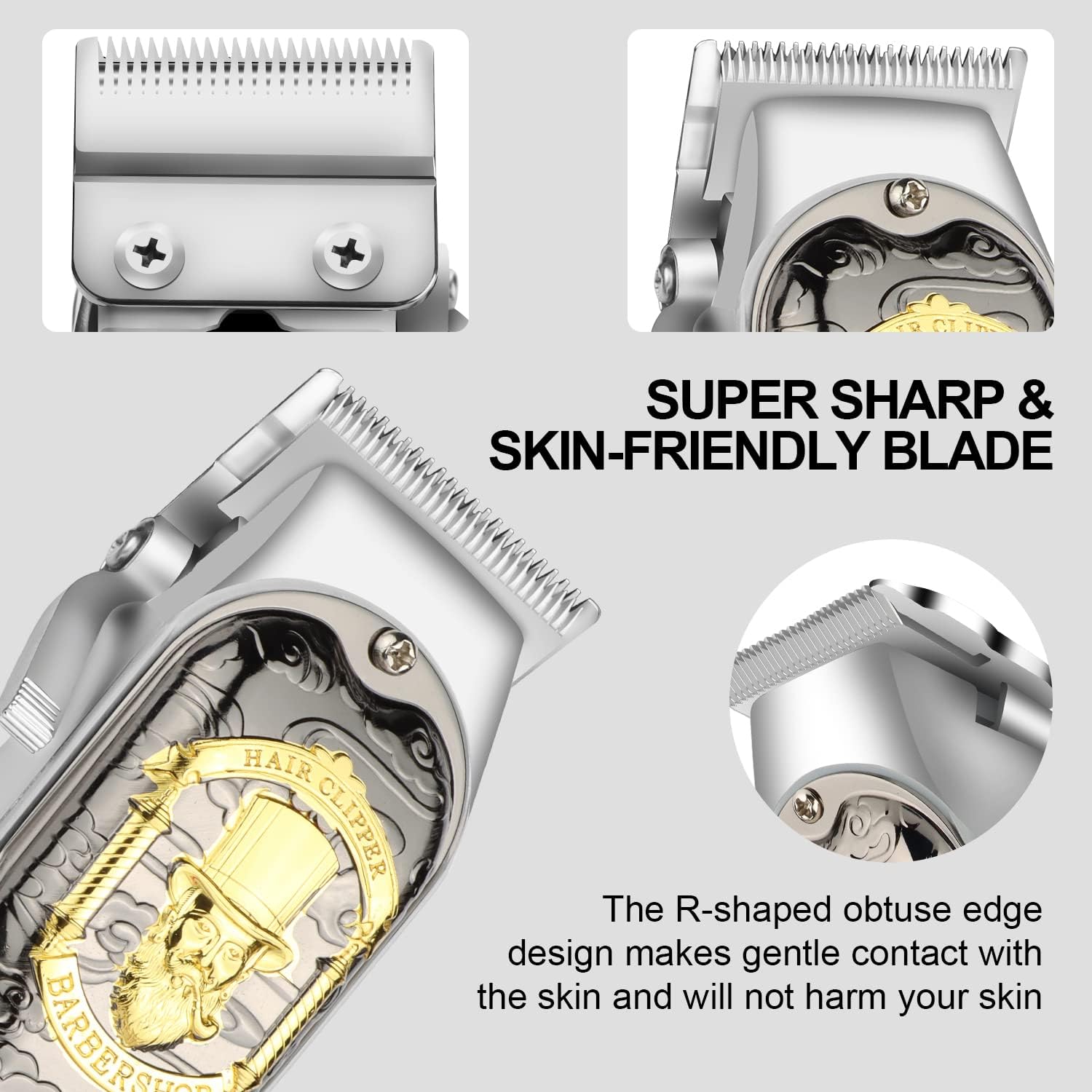HIENA PRO Hair Clippers for Men T-Blade Trimmer Set, Men Professional Cordless Rechargeable Barber Hair Clippers Set with LED Display (Black-LCD)