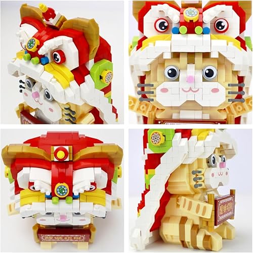 Miniatura 4 de Awake Lion - Mini ladrillos de 950 piezas de bloques de construcción de animales lindos, modelo 3D, kits de juguetes de regalo para adultos y