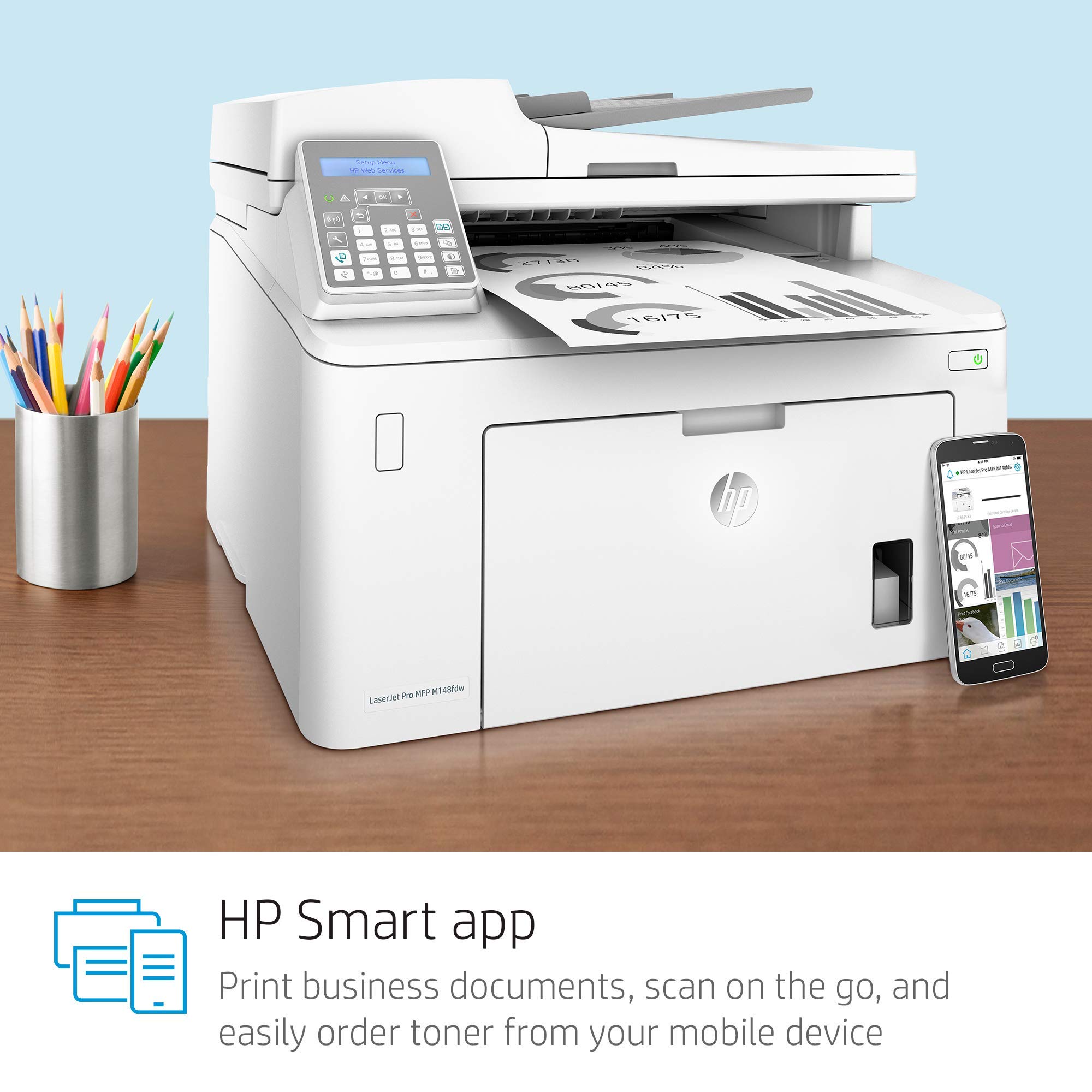 HP Laserjet Pro M148fdw All-in-One Wireless Monochrome Laser Printer, Fax,  Mobile \u0026 Auto Two-Sided Printing, Works with Alexa (4PA42A) - Buy Online -  89888031