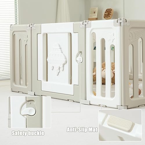 Miniatura 4 de Corralito de juego para bebés, 14 paneles extra grande, bolígrafos plegables para bebés y niños pequeños, OVNI portátil para niños, valla de puerta,