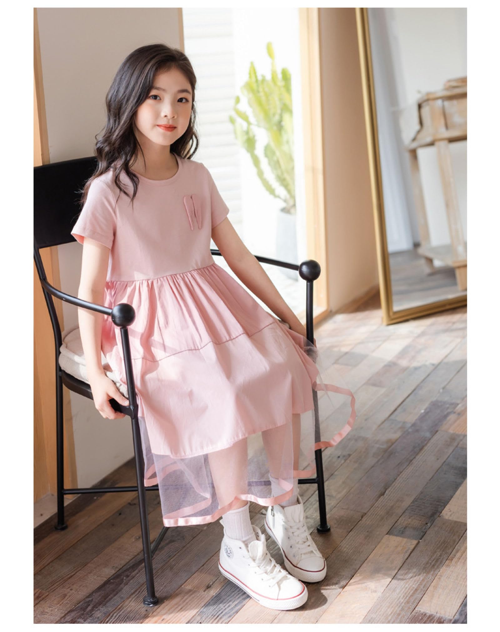 Dziewczęce sukienki w kształcie litery A okrągłe sukienki w stylu casual, imprezowa, dziewczęca letnia sukienka Boho Beach Casual Smocked Maxi sukienki 6-16 lat