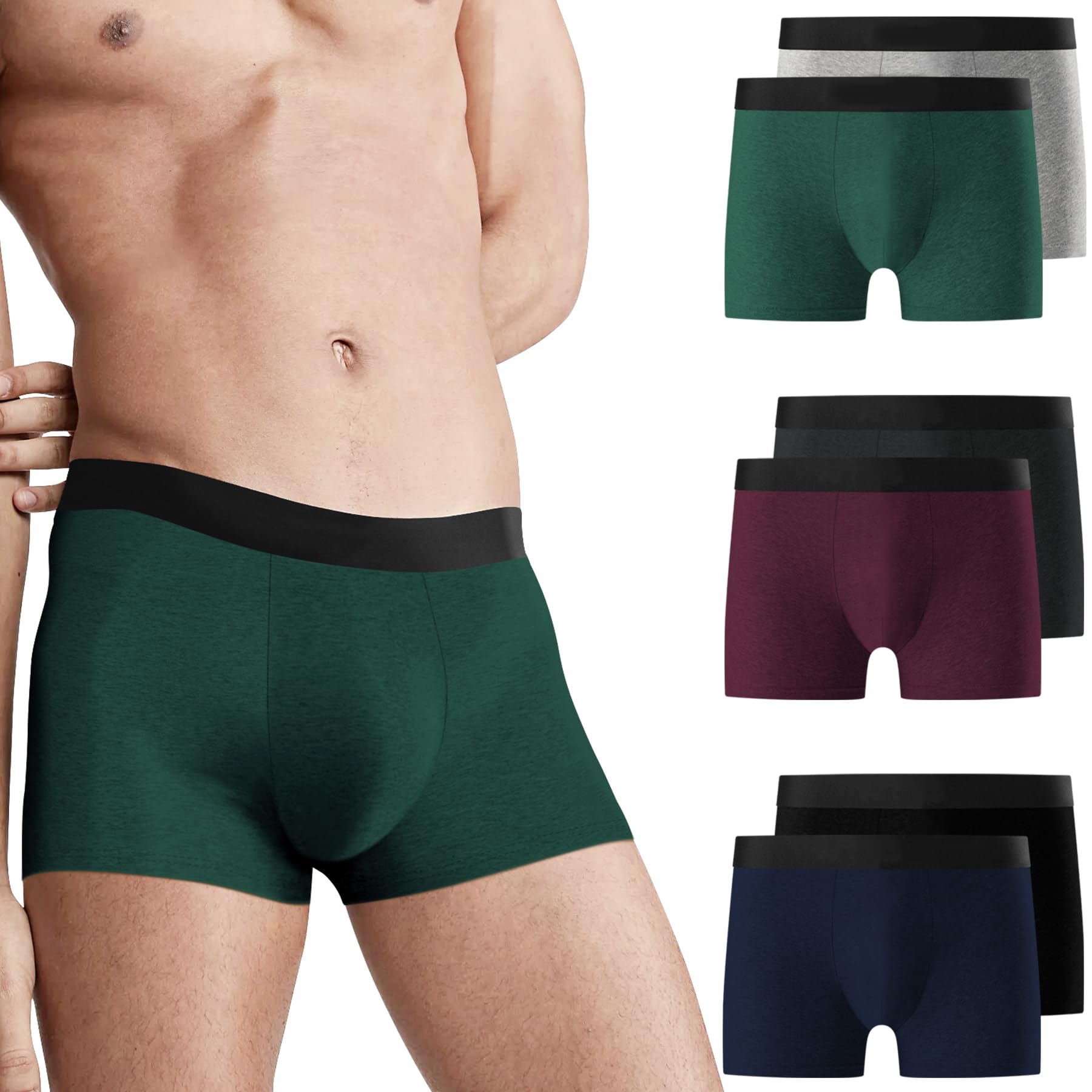 Falechay Boxershorts Herren 6er Pack Unterhosen Männer Ohne Kratzenden Zettel Sportunterhosen für Herren UnterwäSche Boxer Baumwolle(Gr. S - 3XL)